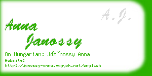 anna janossy business card